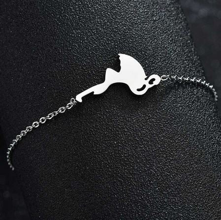 bracelet flamant rose en argent