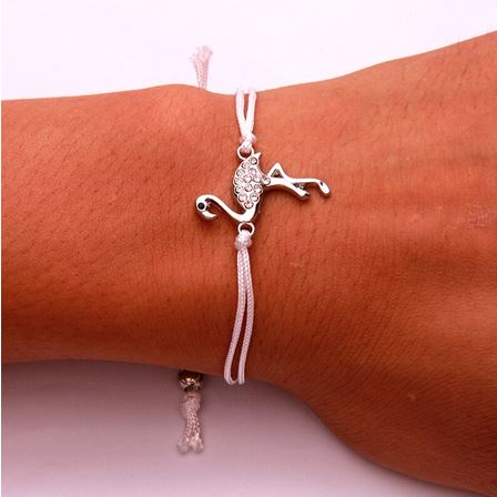 bracelet discret flamant rose