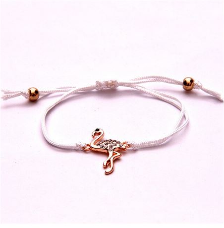 beau bracelet flamant rose extensible