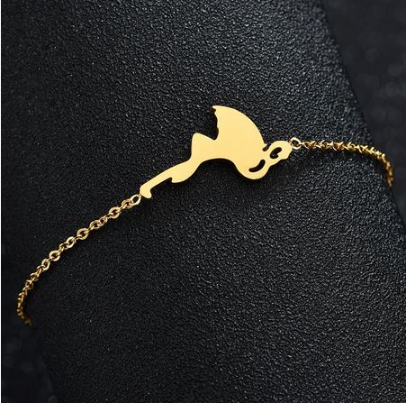 bracelet flamant rose en or