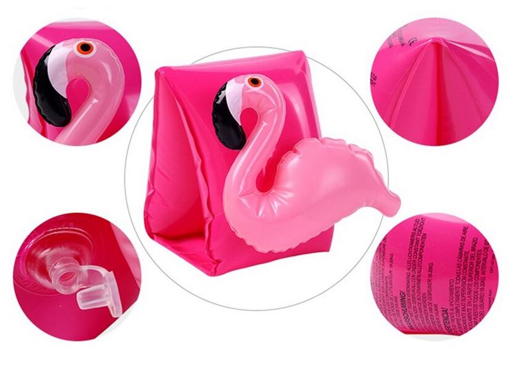 bouee flamant rose a mettre aux bras des enfants
