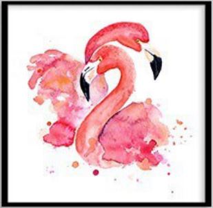 Cadre Tableau Flamant Rose Câlin