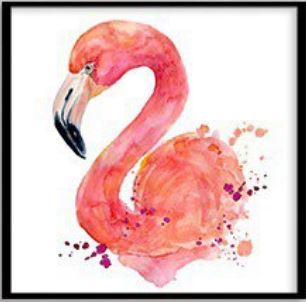 Cadre Tableau Flamant Rose Solo