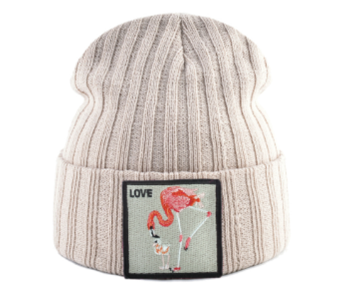 bonnet flamant rose couleur claire