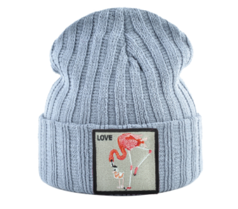 bonnet flamant rose doux