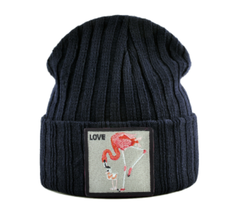 bonnet laine flamant rose