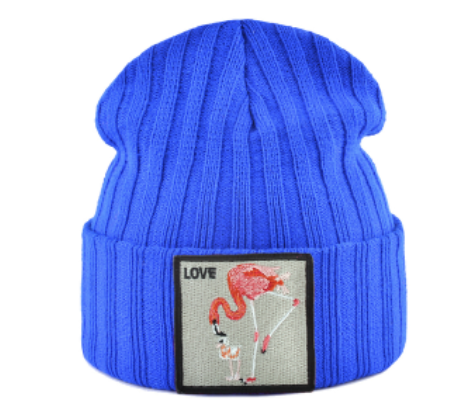 bonnet flamant rose ski