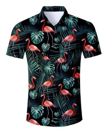 chemise homme flamant rose noir