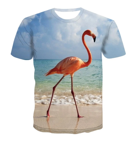 t shirt flamant rose realiste pour homme
