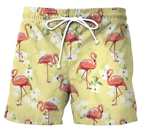 maillot de bain homme flamant rose surfeur