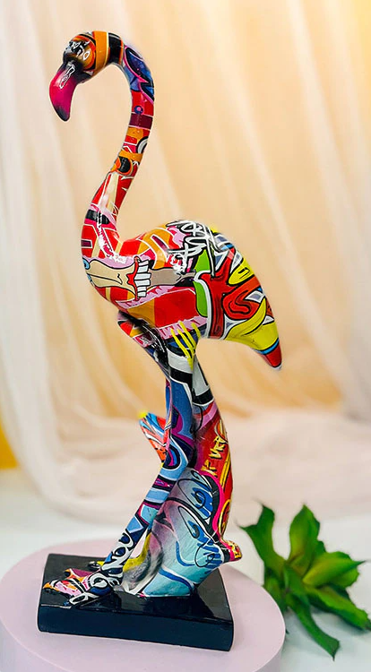 Statuette Flamant Rose Art Moderne deco rare