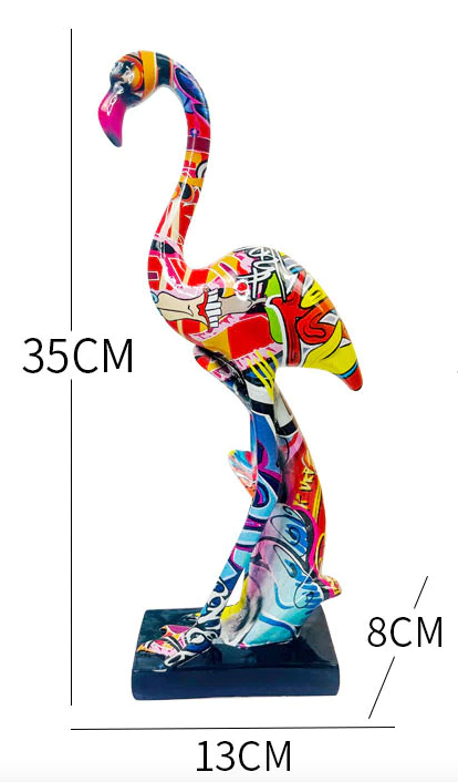 statuette flamant rose art deco moderne
