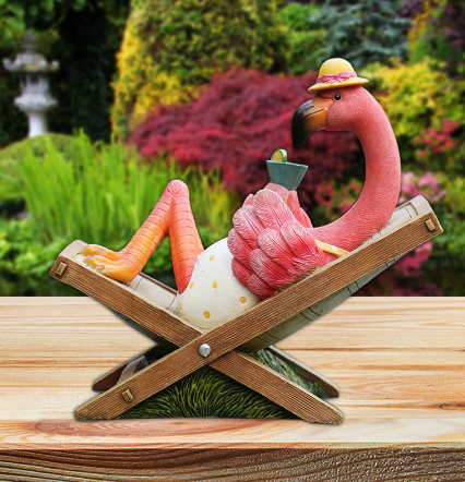 statuette marrante flamant rose