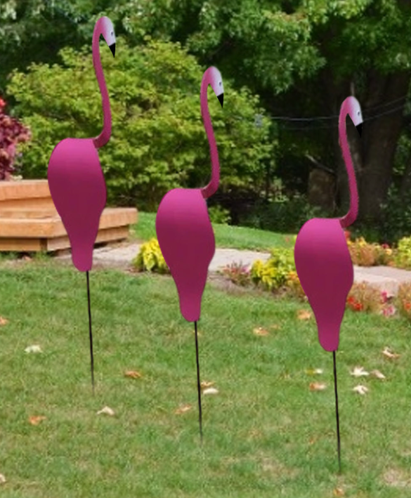 flamant rose rosace des vents statue