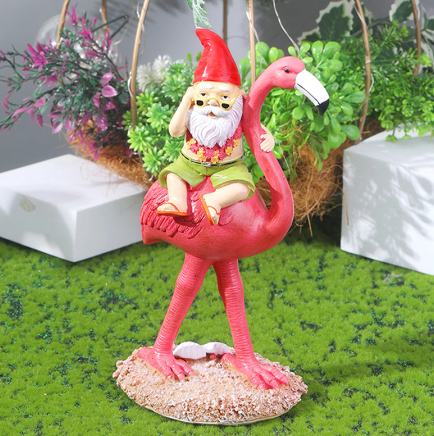 Statue Flamant Rose et Nain de Jardin