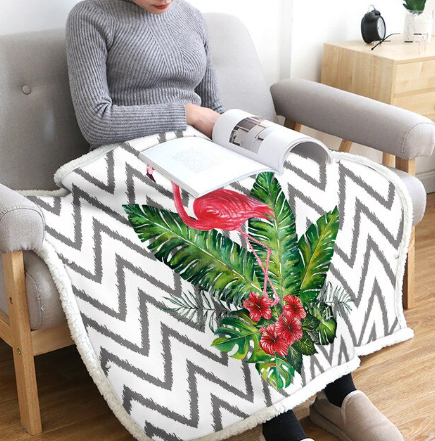 plaid avec flamant rose