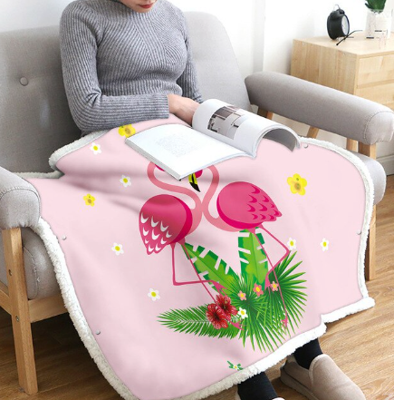 Couverture imprimé Flamant Rose