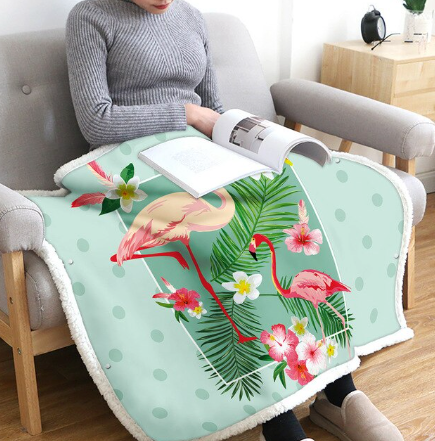 Couverture imprimé Flamant Rose