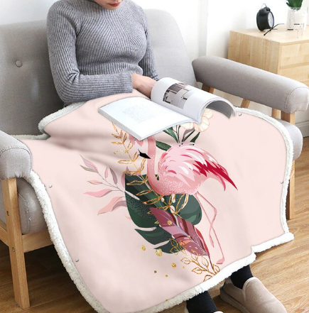 plaid flamant rose tropical