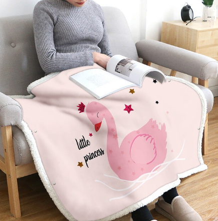plaid bebe flamant rose