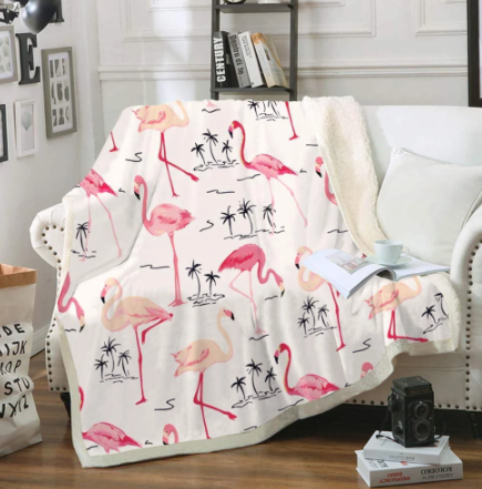 plaid chaud flamant rose
