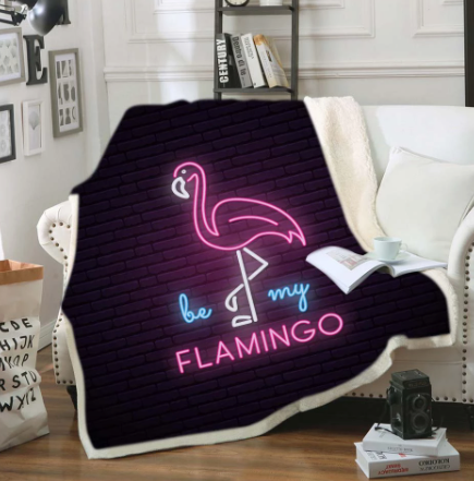 beau plaid avec flamant rose neon