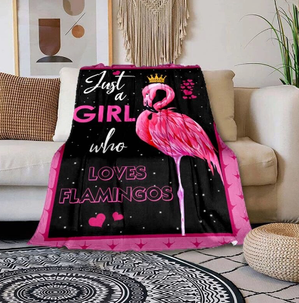 plaid avec flamant rose