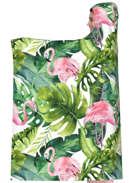 couverture flamant rose flanelle