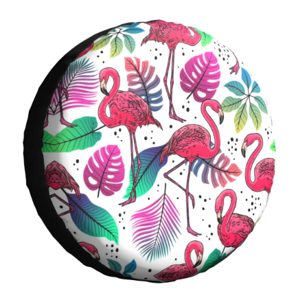 housse de pneu flamant rose