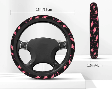 couvre volant flamant rose universel