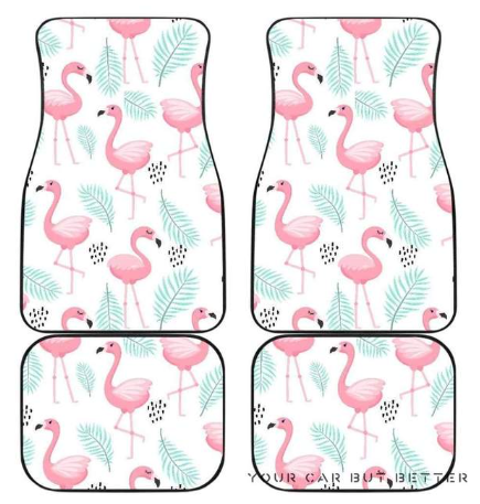 tapis de sol flamant rose pour voiture