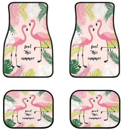tapis de sol de vehicule flamant rose