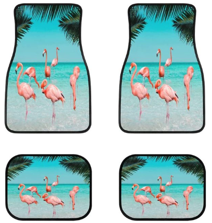 tapis de sol de voiture photo realiste flamant rose