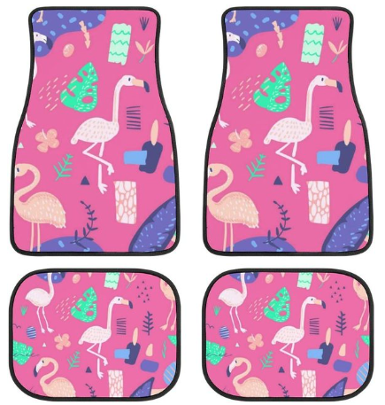 lot de tapis de sol de voiture flamant rose