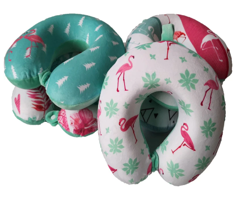 coussin tour de cou flamant rose