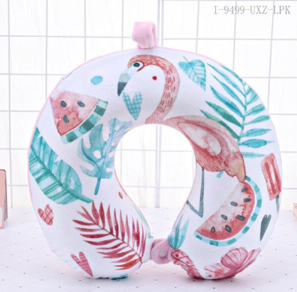 coussin pour nuque voyage flamant rose