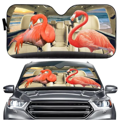 pare soleil suv flamant rose