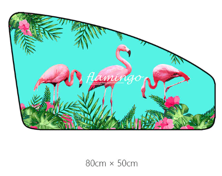 pare soleil de fenetre de voiture magnetique flamant rose