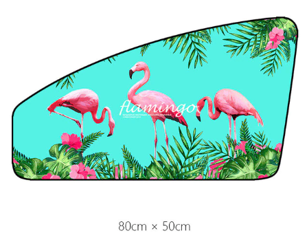 protege soleil voiture magnetique flamant rose