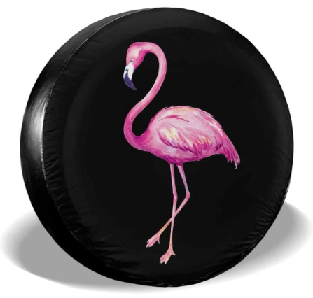 housse impermeable flamant rose pour roue de secours
