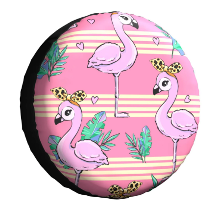 housse de pneu de secours flamant rose originale