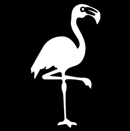 autocollant voiture flamant rose noir et blanc