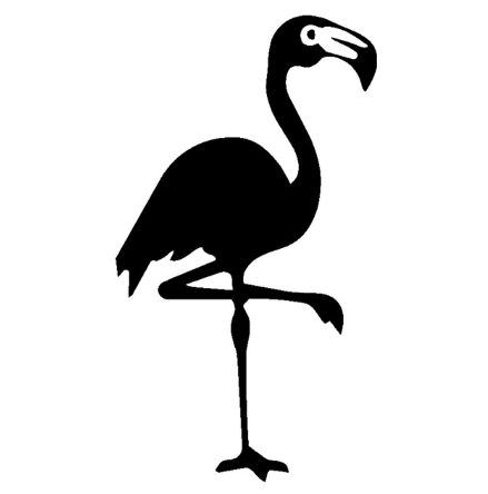 sticker voiture flamant rose noir et blanc