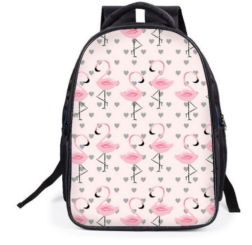 sac a dos imprime flamant rose danseuse chic
