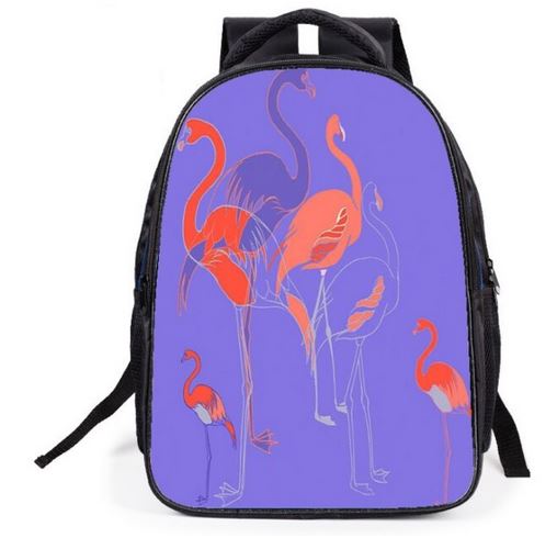 sac a dos flamant rose violet solide pas cher