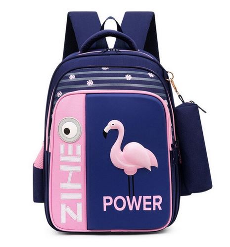 cartable marine flamant rose pas cher costaud