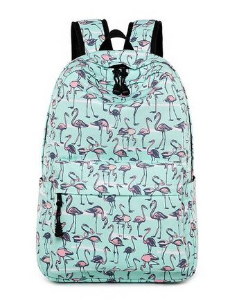 cartable imprimé flamant rose bleu solide