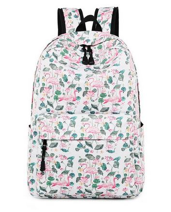 cartable imprime flamant rose pastel