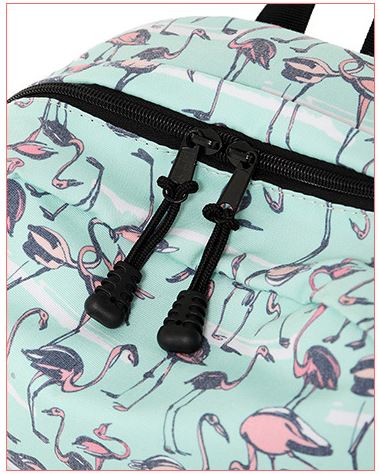 sac a dos flamant rose double zip