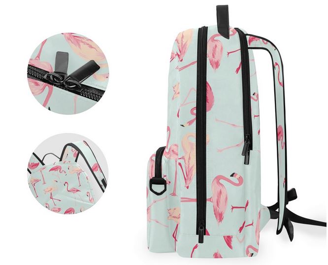 sac a dos cartable 2 en 1 flamant rose